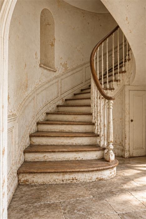Escalier avant les travaux – projet L'Escalier Bleu, Lisbonne