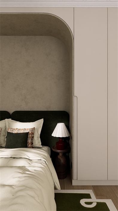 Détail de la chambre en alcôve – projet Le Jardin, Marseille