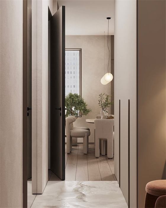 Couloir vers la salle à manger – projet Le Phare, Toulon